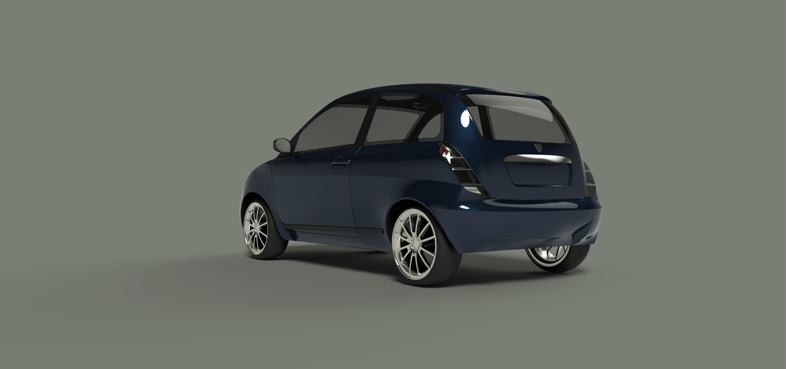蓝旗亚Lancia Ypsilon轿车外壳模型3D图纸 Solidworks设计